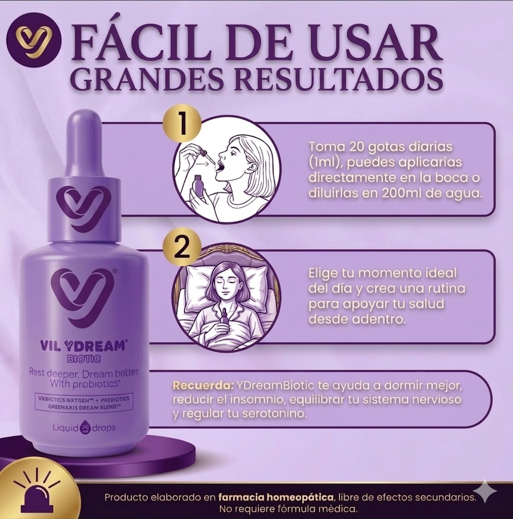 Vil YDream Biotic – Tratamiento Para El Sueño | En Gotas a Base de Probióticos y Productos Naturales |
