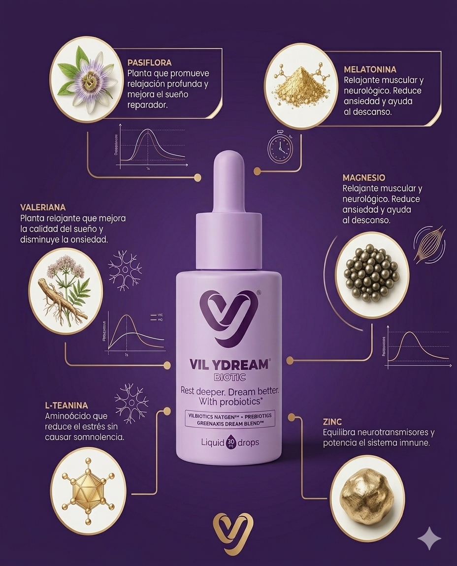Vil YDream Biotic – Tratamiento Para El Sueño | En Gotas a Base de Probióticos y Productos Naturales |